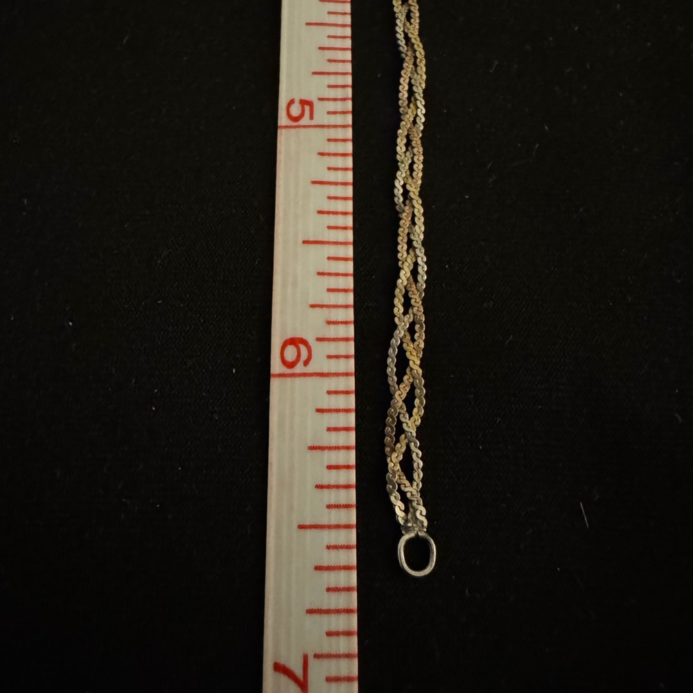 925 Sterling Silver Tri-Color Braided Bracelet - Vintage - Picture 5 of 6